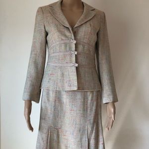 Nanette Lepore Skirt and Blazer Suit Cream-colored, Light Tweed Size 4 & 2